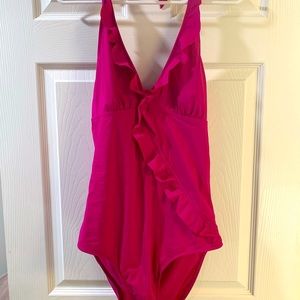 Hot pink halter one piece!